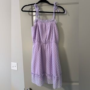 Purple polka dotted tank top mini dress
